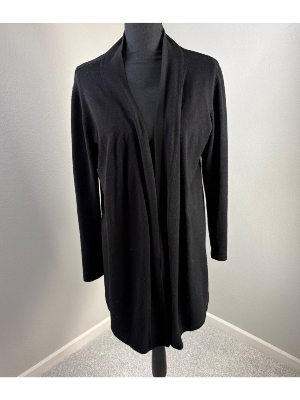 89th & Madison Black Cardigan Womens 1X Long Sleeve Business Casual